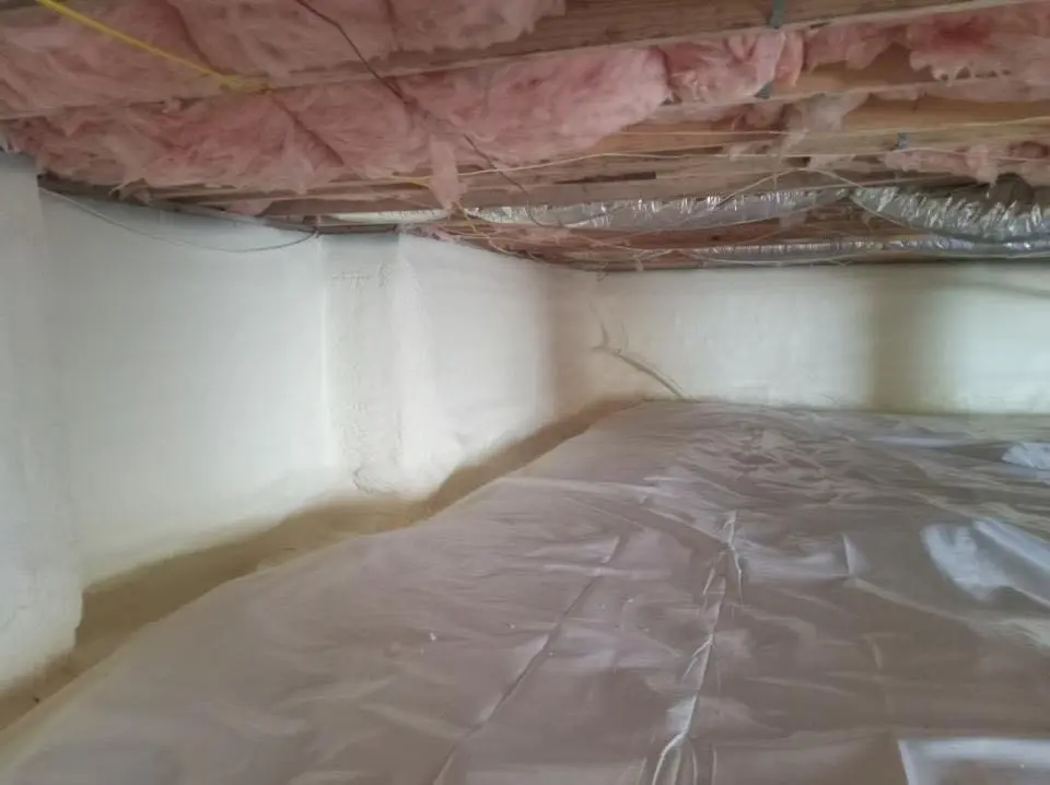 Crawl space encapsulation with closed-cell spray foam for Flat Roof Repair in Bethesda